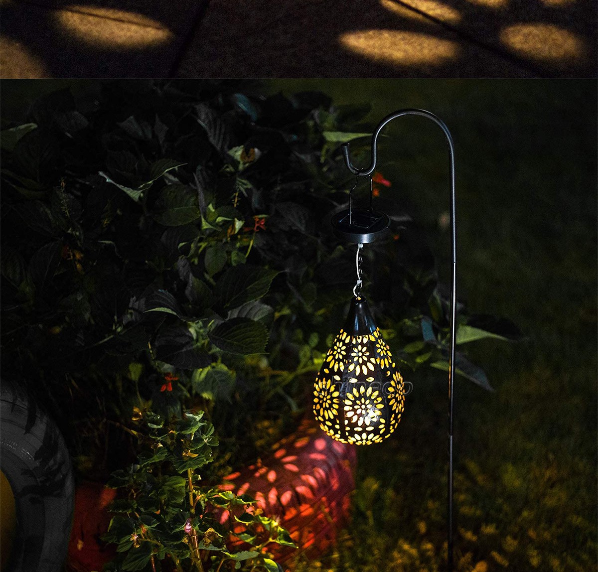 Solar Powered LED Hanging Lantern IP65 Waterproof Outdoor Garden Light for Yard Fence Flower Decorative SD-SL1881