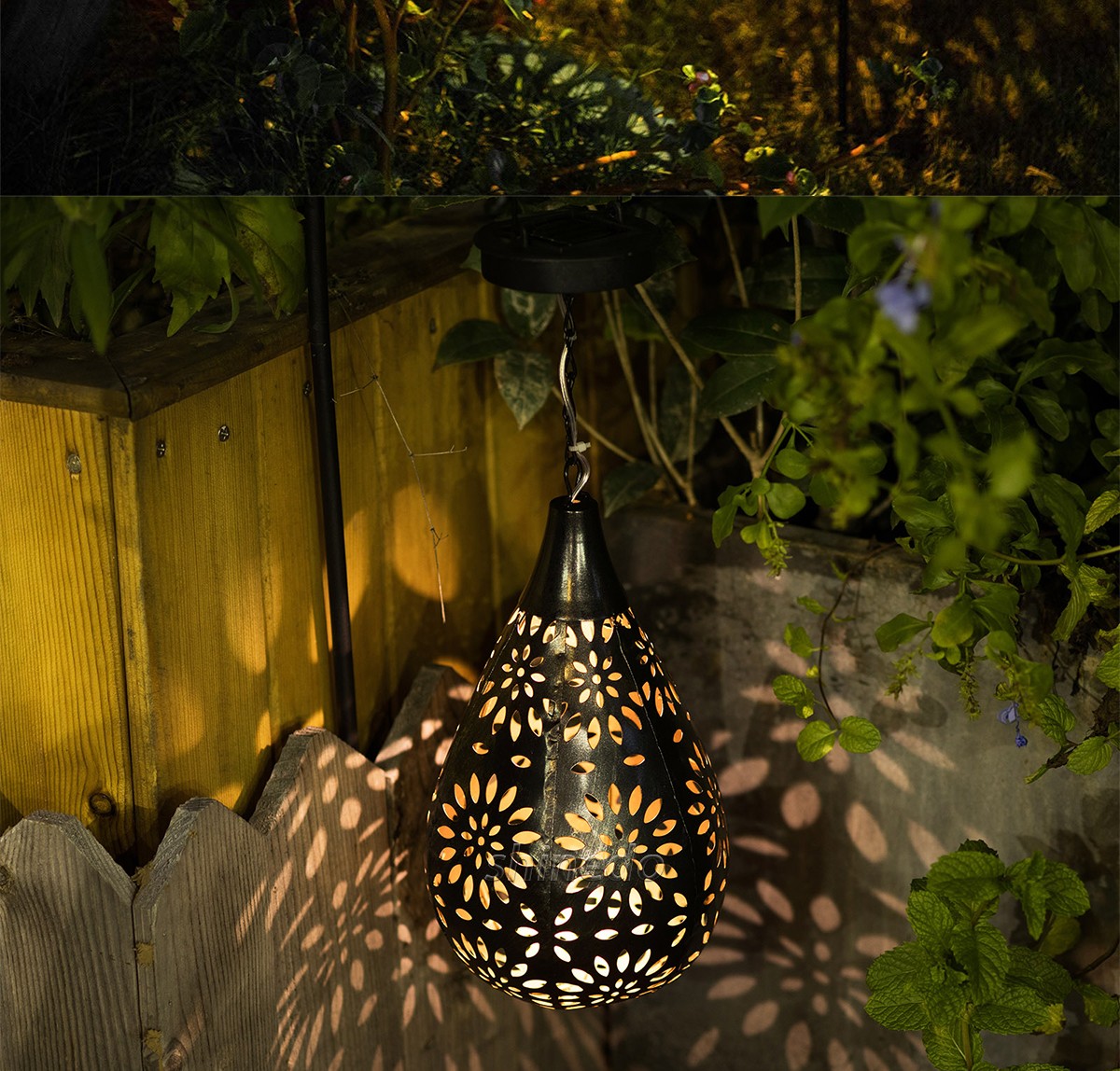 Solar Powered LED Hanging Lantern IP65 Waterproof Outdoor Garden Light for Yard Fence Flower Decorative SD-SL1881