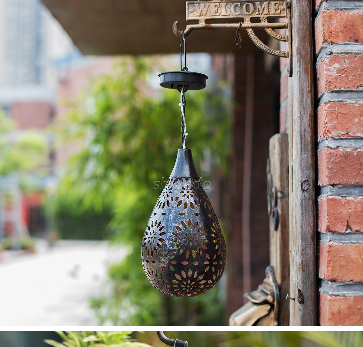 Solar Powered LED Hanging Lantern IP65 Waterproof Outdoor Garden Light for Yard Fence Flower Decorative SD-SL1881