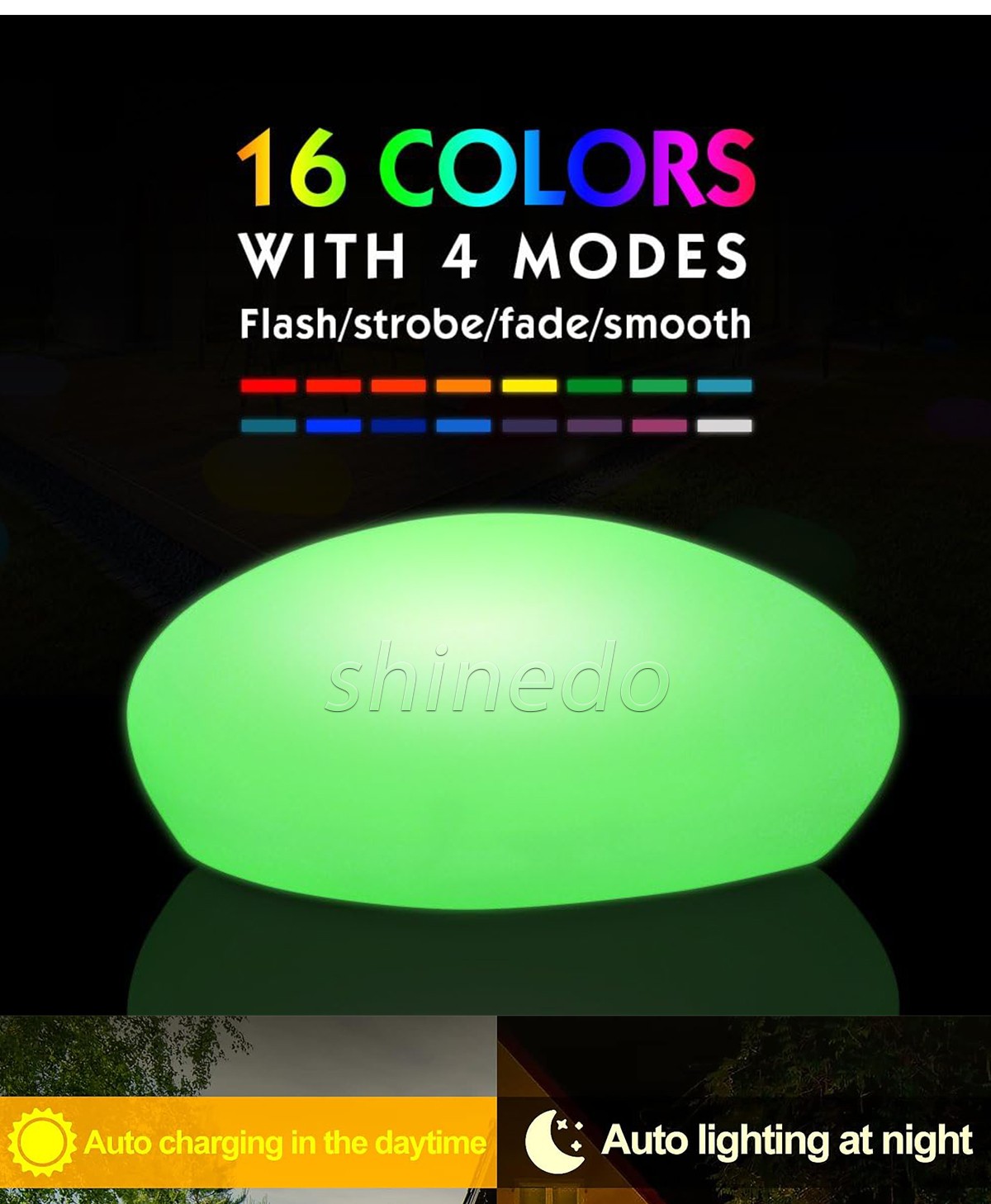 Yard Decorative Waterproof Pebble LED Solar Garden Ground Light Pathway Stone Shape Outdoor House and Garden Solar Lights SD-SL1892