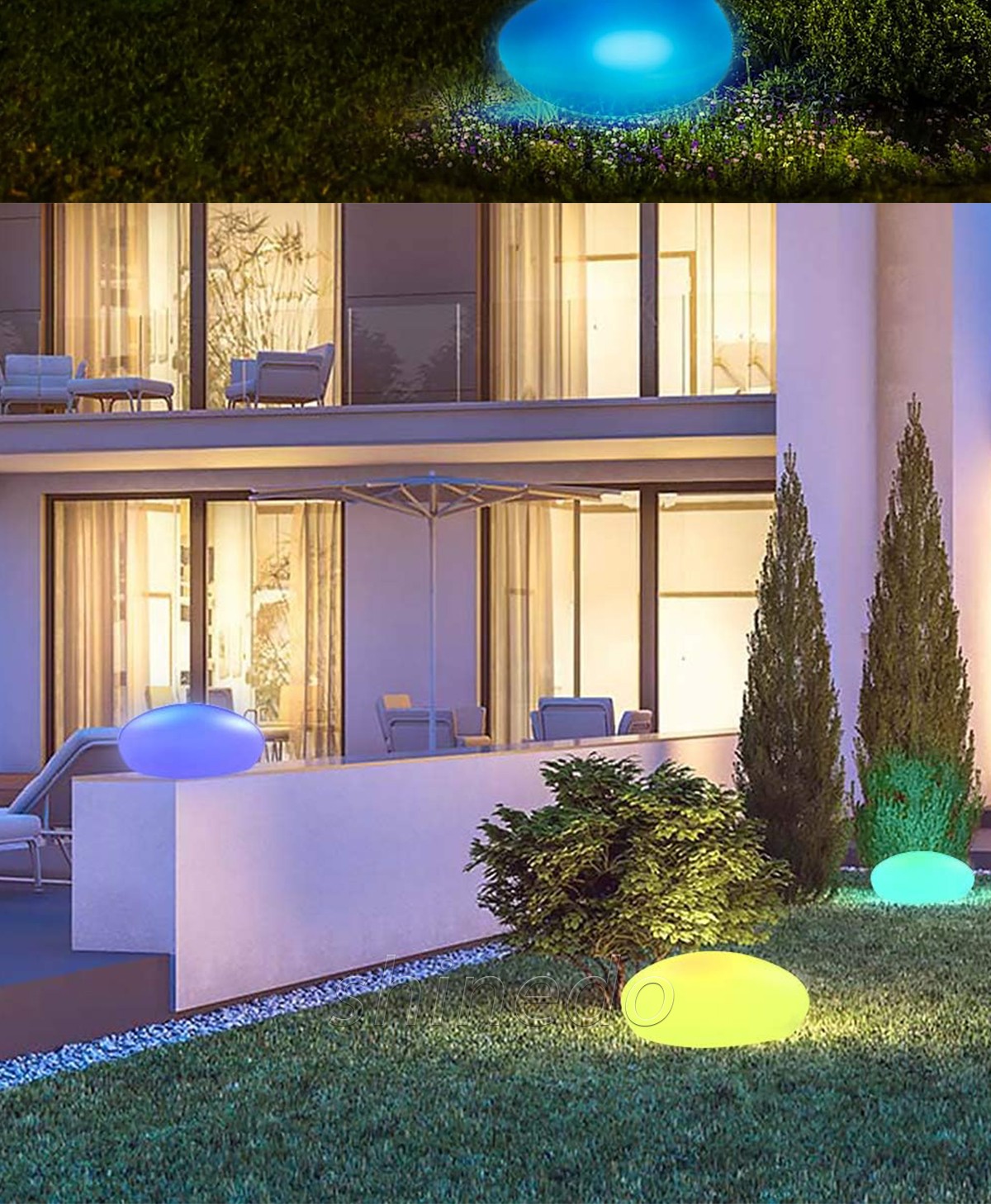 Yard Decorative Waterproof Pebble LED Solar Garden Ground Light Pathway Stone Shape Outdoor House and Garden Solar Lights SD-SL1892