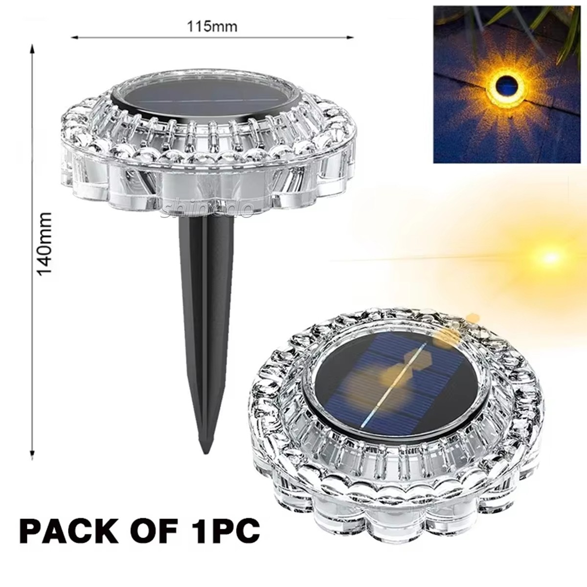 Warm White Solar Disk Ground Light Dusk to Dawn Garden Pathway Decorative Outdoor Waterproof LED Landscape Lighting Lawn Pathway SD-SL2039