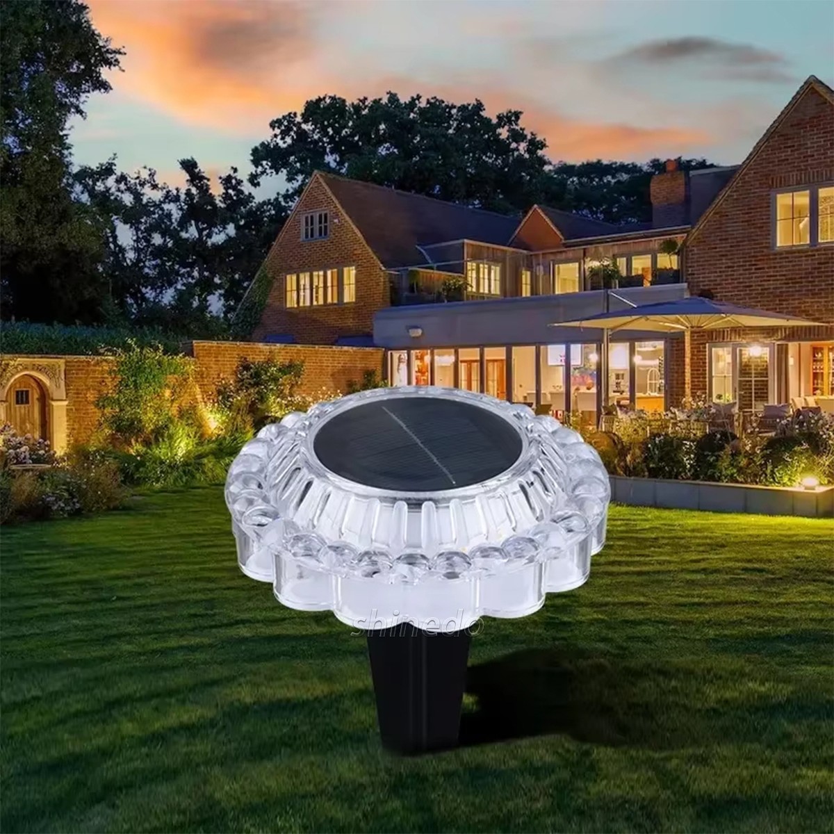 Warm White Solar Disk Ground Light Dusk to Dawn Garden Pathway Decorative Outdoor Waterproof LED Landscape Lighting Lawn Pathway SD-SL2039
