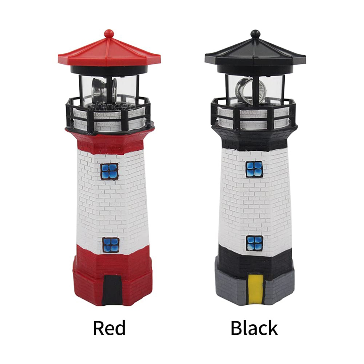 Outdoor Solar Lighthouse Light 360 Degree Rotating Garden Lamp Resin Waterproof Led Light Yard Solar Garden Lighthouse Lamp SD-SL2070