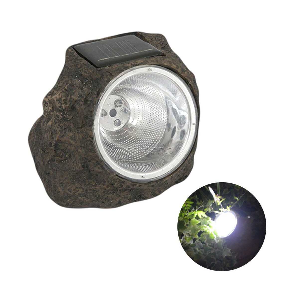LED Spotlight Solar Powered Garden Light for Ground Walkway IP65 Waterproof Outdoor Lawn Rock Light Stylish Yard Decor Stone SD-SL2132