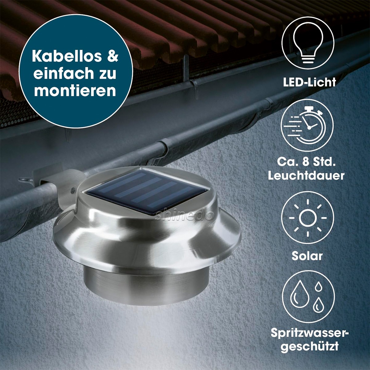 Waterproof Outdoor Solar Garden Light Powered Security Wall Lamp LED Solar Fence Garden Yard Roof Tree Gutter Solar Garden Light SD-SL2133