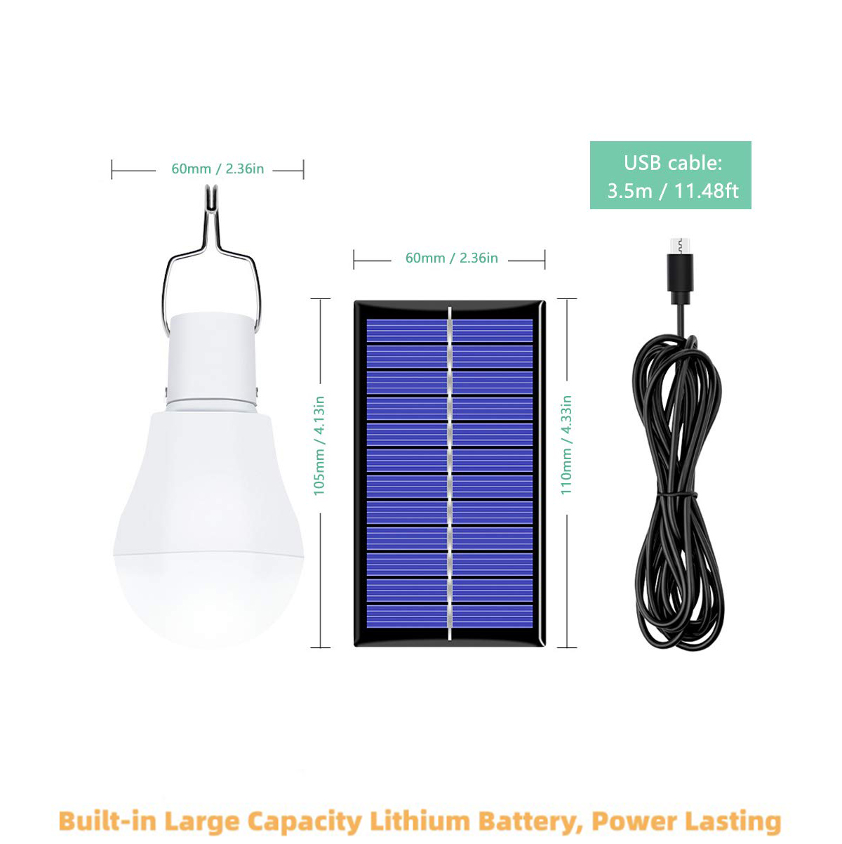 PVC Body LED Solar Lamp with Warm White Light Outdoor Solar Panel for Garden Patio Use Power Supply SD-SL2134