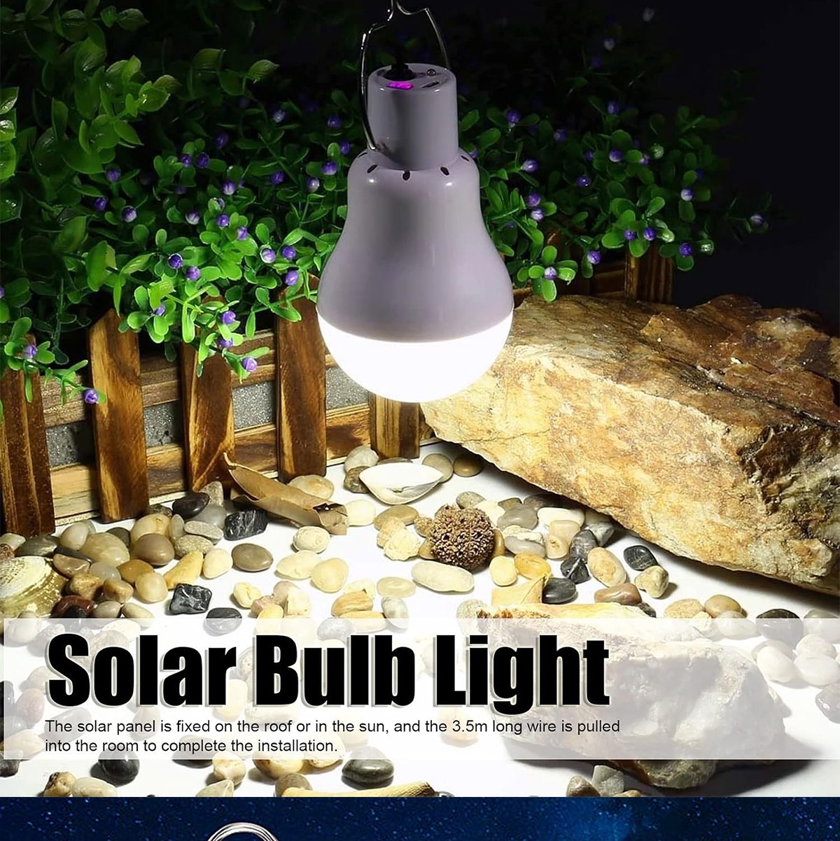 PVC Body LED Solar Lamp with Warm White Light Outdoor Solar Panel for Garden Patio Use Power Supply SD-SL2134