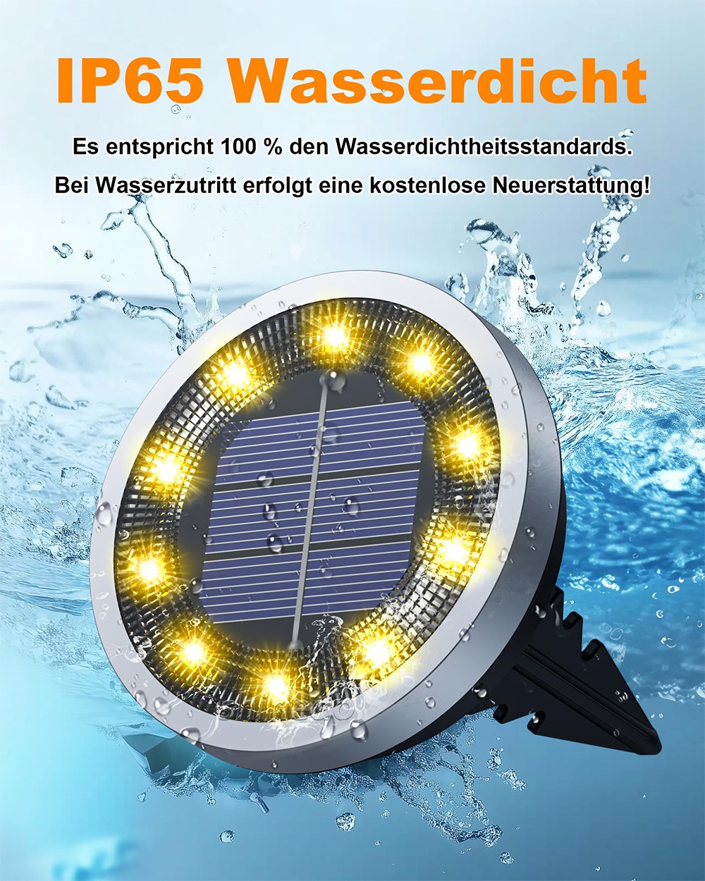Solar Pavement Light Ip65 Waterproof Yard Solar Power 8 Led 10Led Light Lamp Patio Lawn Decor Solar LED Garden Disk Ground Light SD-SL2148