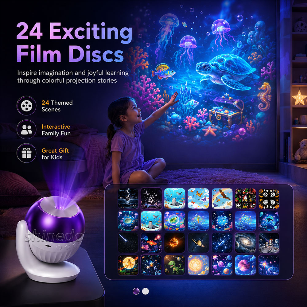 Galaxy Projector – HD 24 Film Discs Timer White Noise Sleep Aid Night Light for Kids Bedroom Gift Home Decor Galaxy Projector – HD 24 Film Discs Timer White Noise Sleep Aid Night Light for Kids Bedroom Gift Home Decor