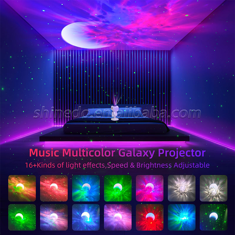 Astronaut Galaxy Star Projector – Starry Sky Night Light with Nebula Timer