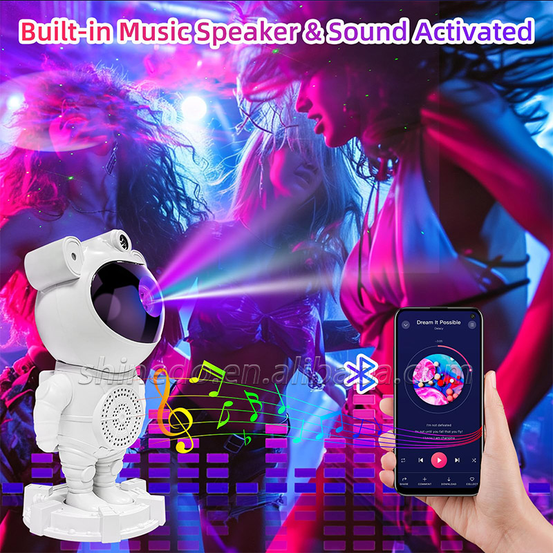 Astronaut Galaxy Star Projector – Starry Sky Night Light with Nebula Timer