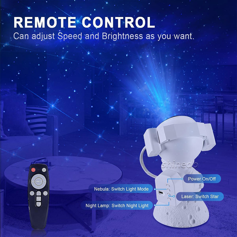 Astronaut Galaxy Star Projector – 360° Rotating Magnetic Head Nebula Night Light with Remote Astronaut Galaxy Star Projector – 360° Rotating Magnetic Head Nebula Night Light with Remote