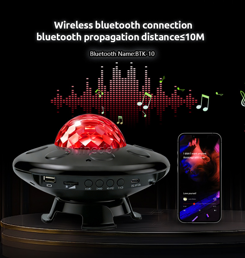 UFO LED Projector Lamp – BT Music Speaker Starry Sky Projector with Remote Control UFO LED Projector Lamp – BT Music Speaker Starry Sky Projector with Remote Control