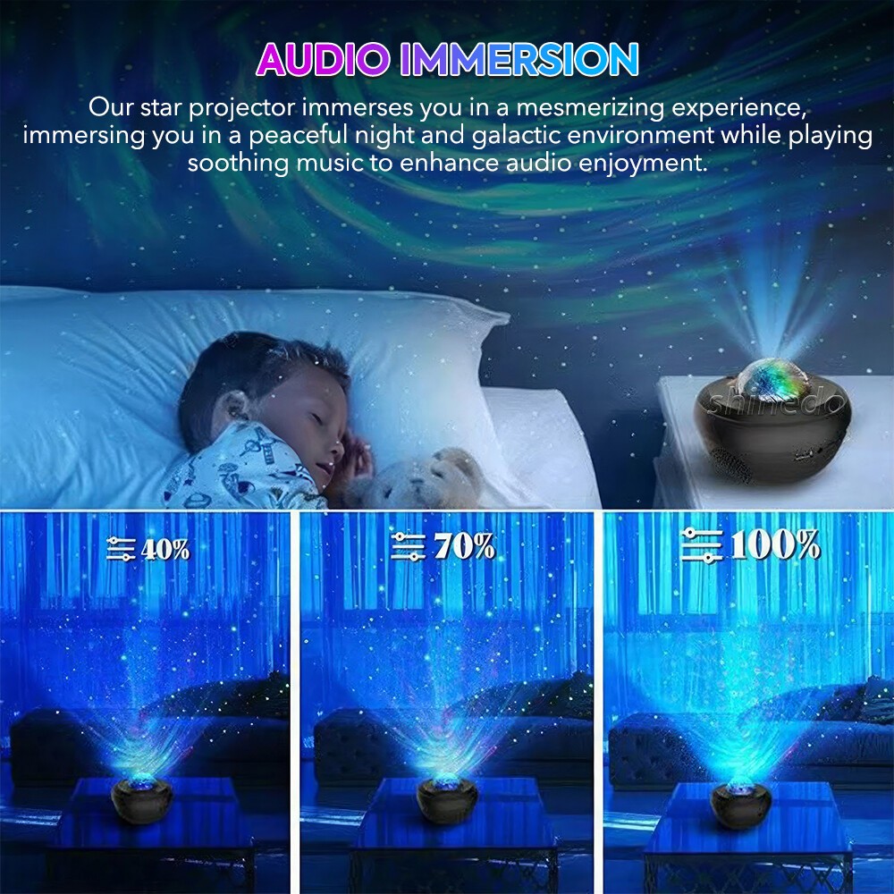 USB Mini Galaxy Night Light – Round Starry Sky Nebula Projector with Sound USB Mini Galaxy Night Light – Round Starry Sky Nebula Projector with Sound