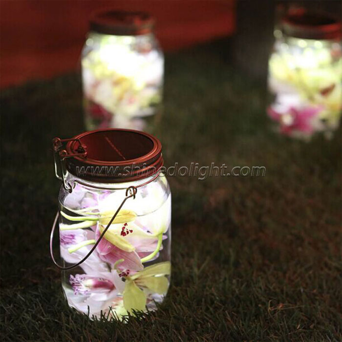 4PCS LED Solar Jar Light 