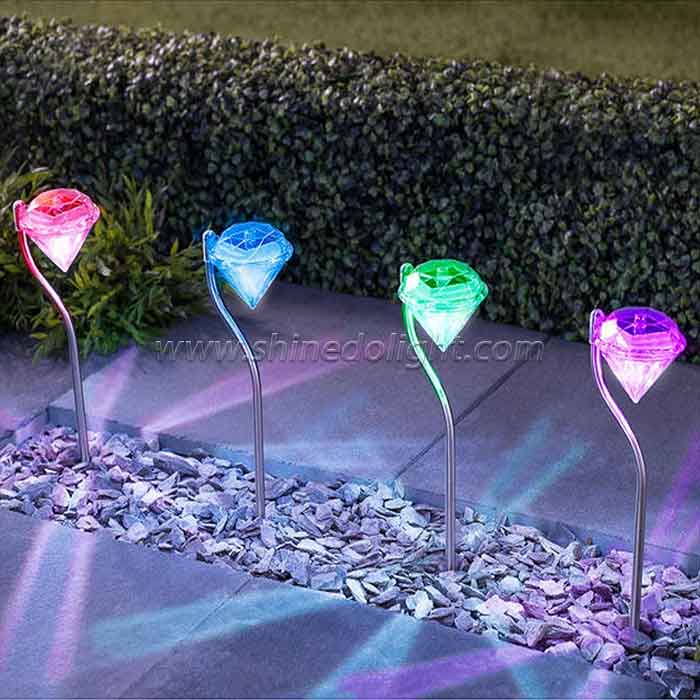 Outdoor Decorative Diamond Shape LED Garden Stake Landscape Lights