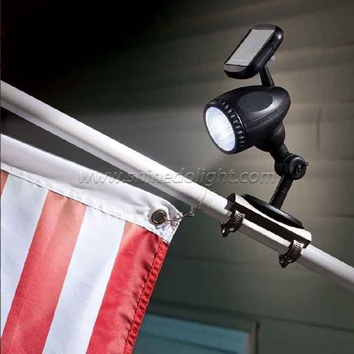 Solar Powered Flag Pole LED Spotlight