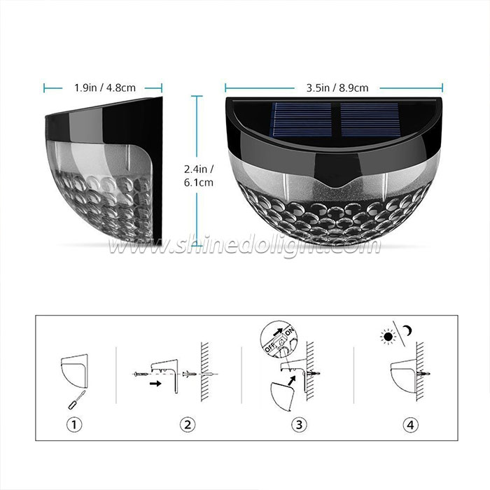 6 LED Solar Fence Post Light