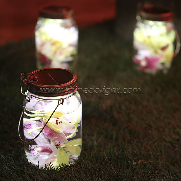 4PCS LED Solar Jar Light 