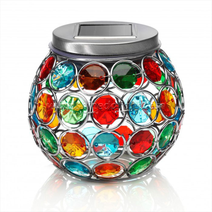 Solar Powered Mosaic Glass Ball Garden Lights