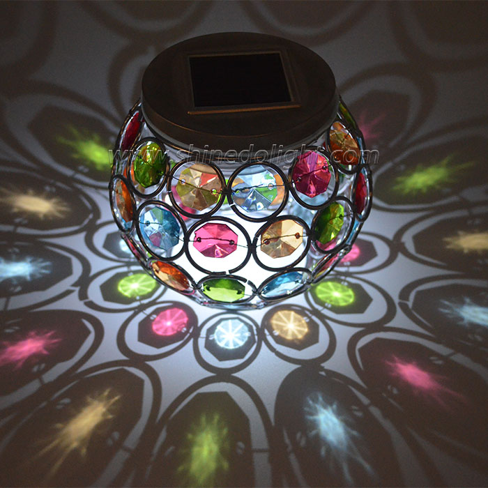 Solar Powered Mosaic Glass Ball Garden Lights