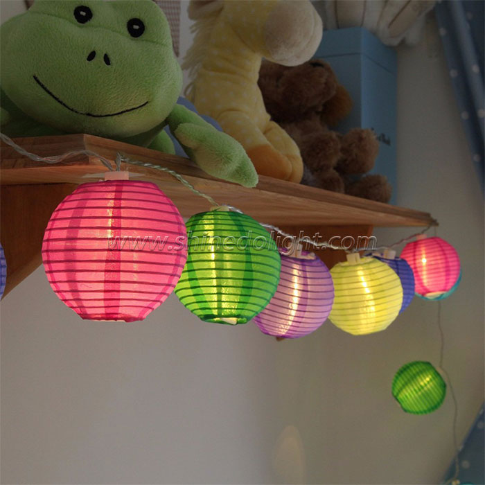 Fabric Ball Solar Fairy Christmas Lighting Lantern Lamps