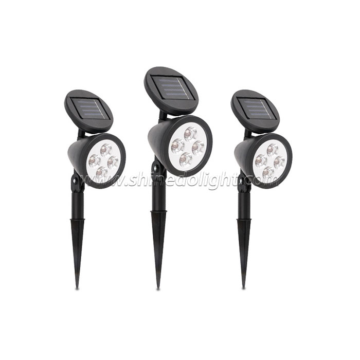 Adjustable Outdoor Landscape 4pcs LED Solar Landscape Spotlight