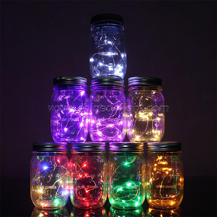 Multicolor Solar Mason Jar Lights