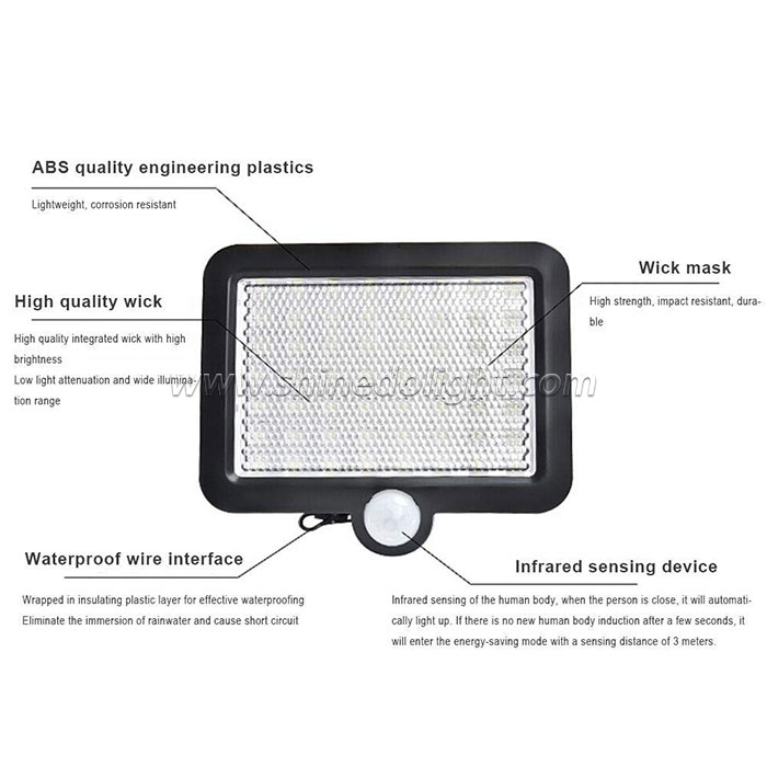 56pcs LED Solar Motion Sensor Light Outdoor Waterproof Wall Light