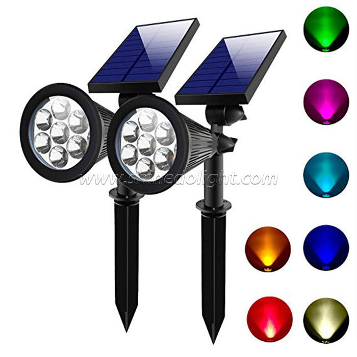 7LED Solar Powered Garden Spotlight - Outdoor Spot Light for Walkways, Landscaping, Security,