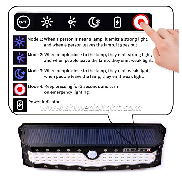 Newest 102 LED Solar Motion Sensor Security Emergency Light for Garden Yard