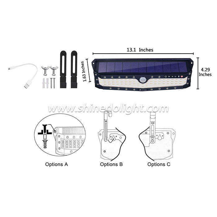 Newest 102 LED Solar Motion Sensor Security Emergency Light for Garden Yard