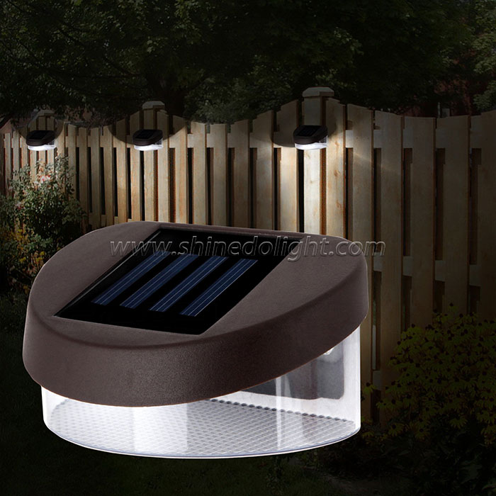 Outdoor Plastic Solar Mini Fence Deck White LED Landscape Decoration Light