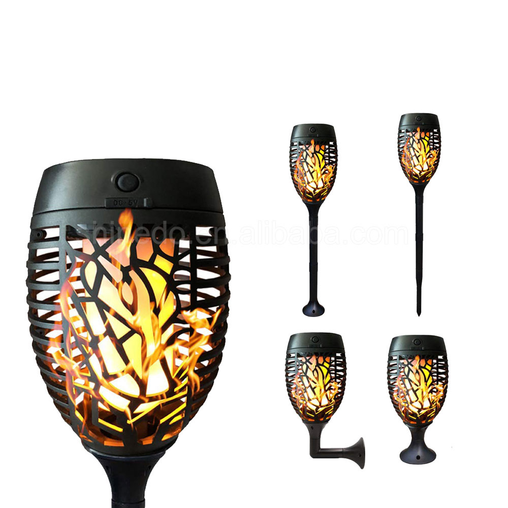 51LED Waterproof Flickering Flame Solar Torches Dancing Lights