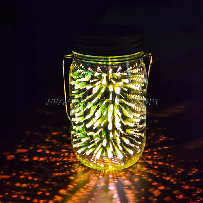 3D Hanging Solar Mason Jar Lid Lights,Led String Fairy Lights Solar Laterns Table Lights, and Jars Included. Great Outdoor Lawn Décor for Patio Garden, Yard and Lawn.