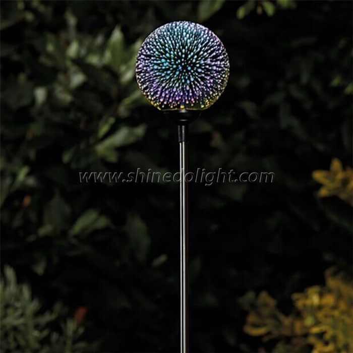 Colorful 3D effect  holographic projection solar garden light 