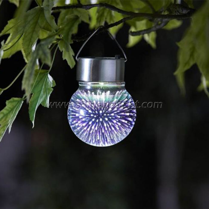 waterproof 3D holographic projection solar garden light 