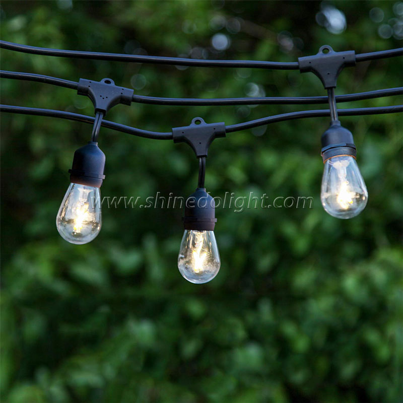 Waterproof LED Outdoor Solar Garden String Lights With Hanging Sockets