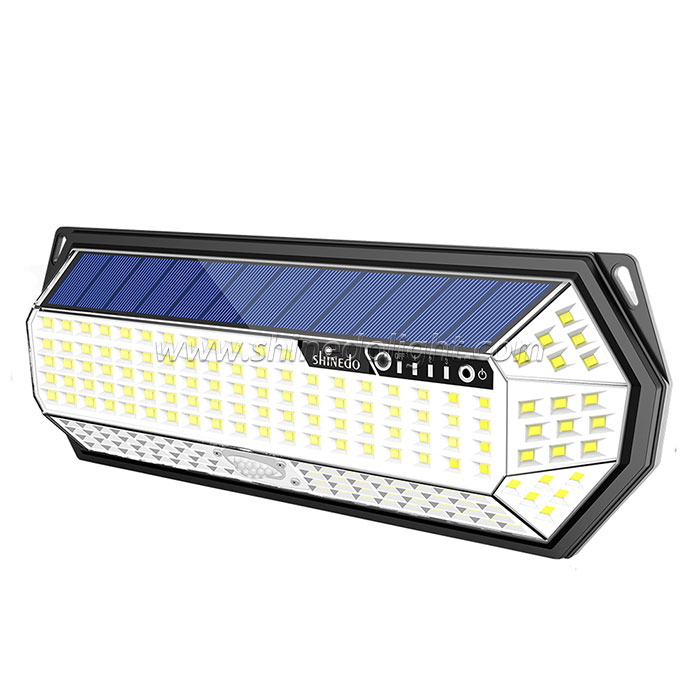 Shinedo New Patent 196 leds Outdoor Waterproof Solar Wall Mounted Light 