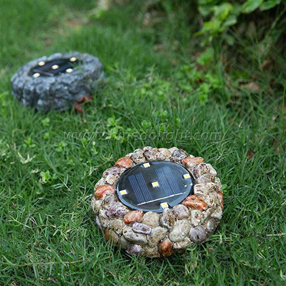 Newest 5 LED Solar Powered Rock Outdoor Waterproof Landscape Lights