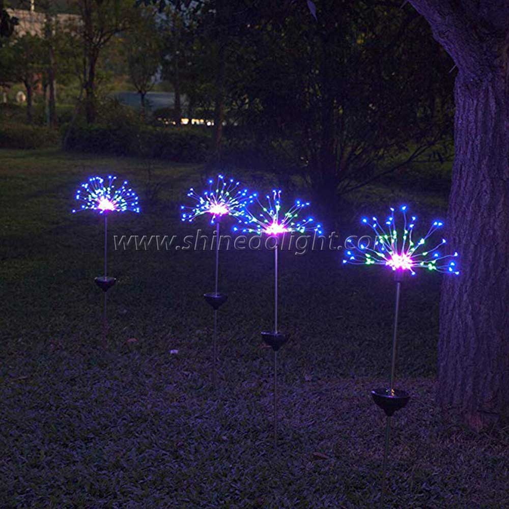 Stainless Steel RGB Color Changing Solar Garden Lawn Decorative Stake Light 