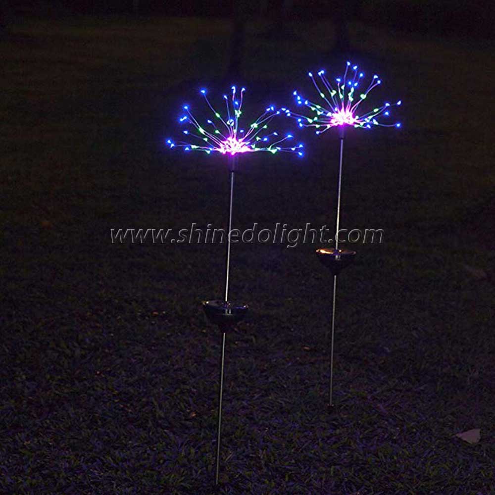 Stainless Steel RGB Color Changing Solar Garden Lawn Decorative Stake Light 