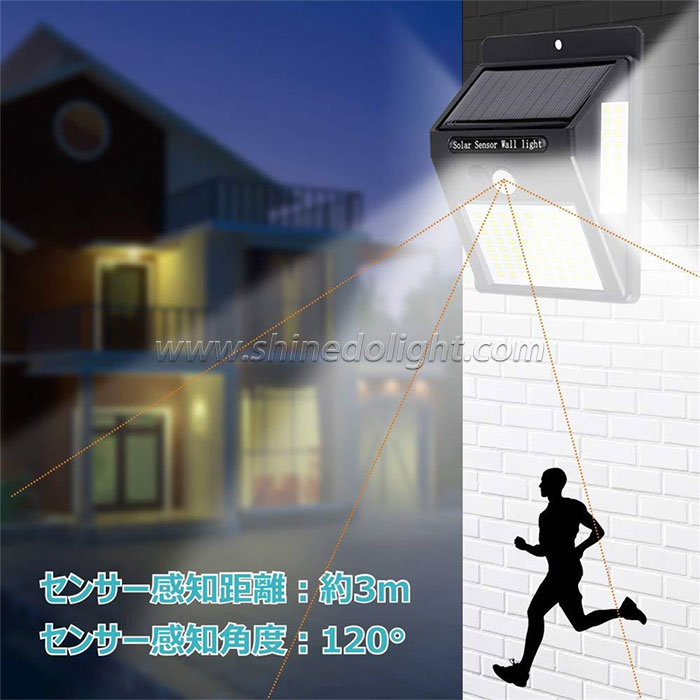 100led Outdoor Motion Sensor Wall Lamp Solar Powered Lights 