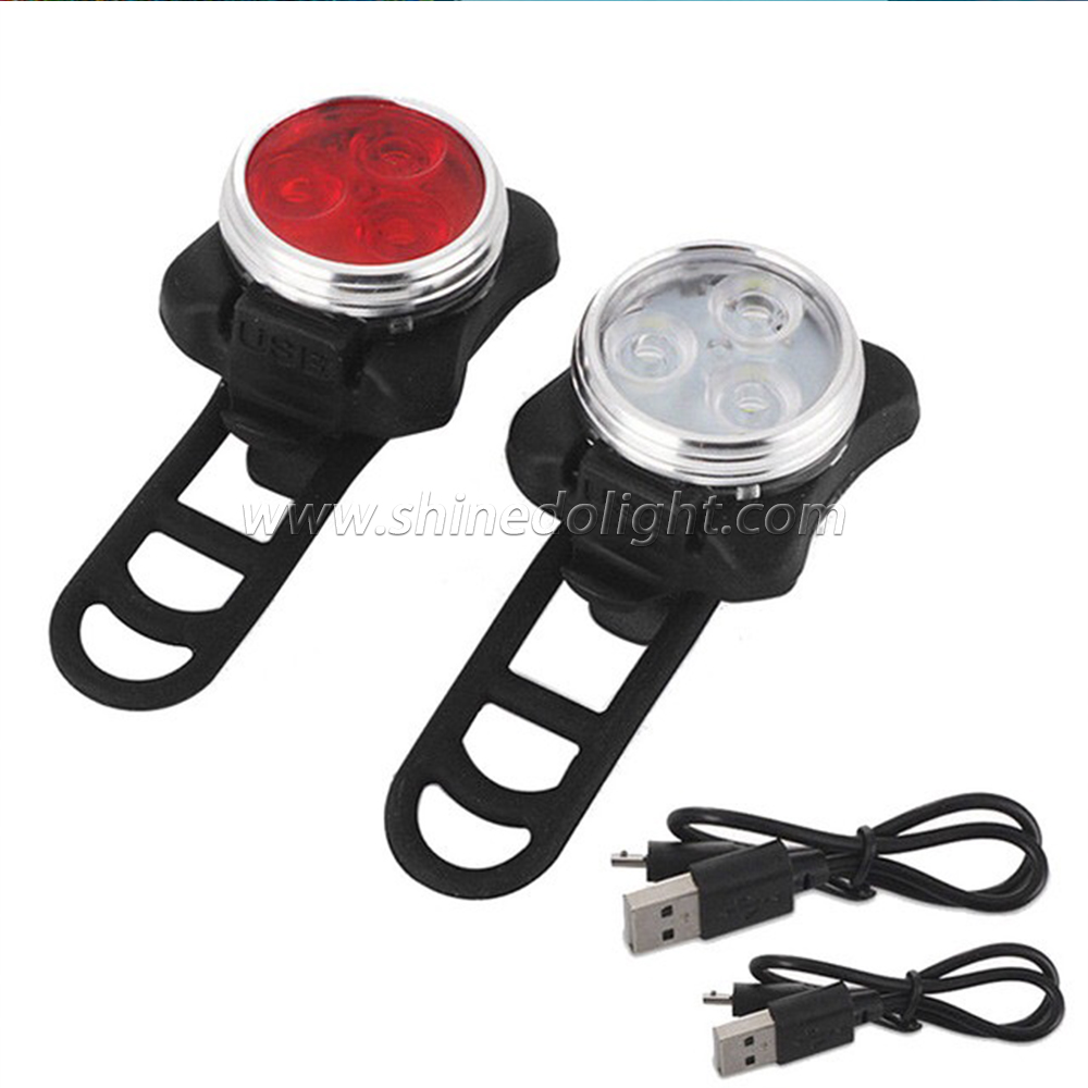 Front Tail Bicycle Light USB Rechargeab Bike Light