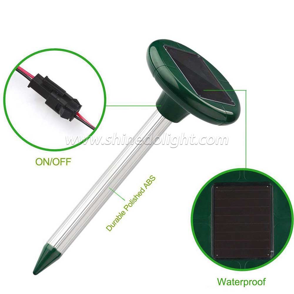 Outdoor Garden Waterproof Snake Repeller Ultrasonic Sonic Solar Mole Repeller