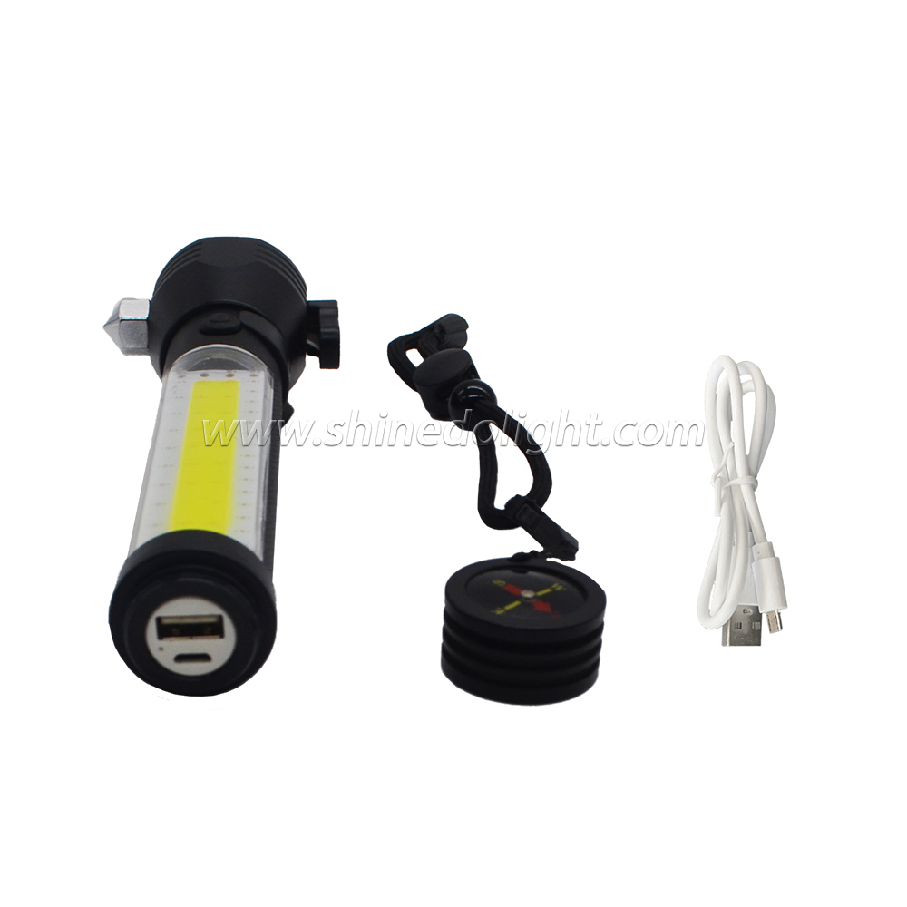Led Outdoor Emergency Rescue Torch Light Rechargeable Solar Flashlight 