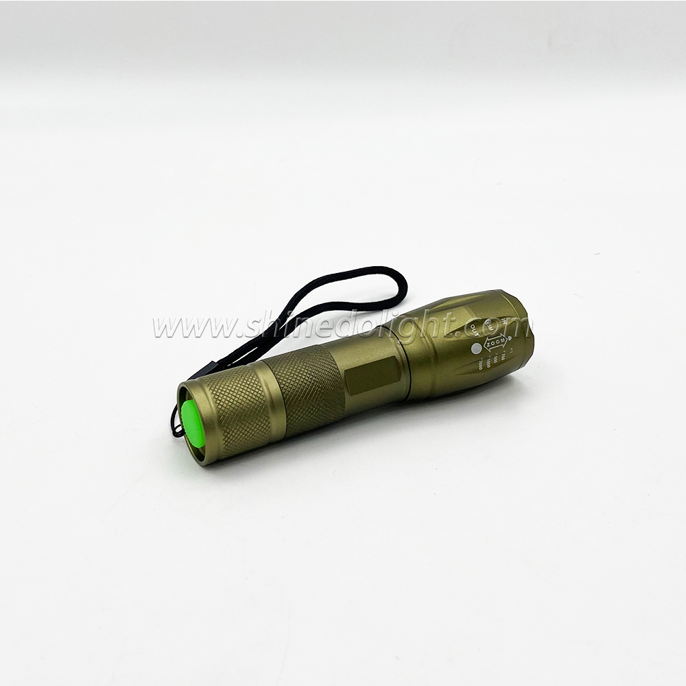 Army Green Olive Torch Light Outdoor 1000 LumenTorch Light Waterproof LED Tactical Self Defensive Flashlight 