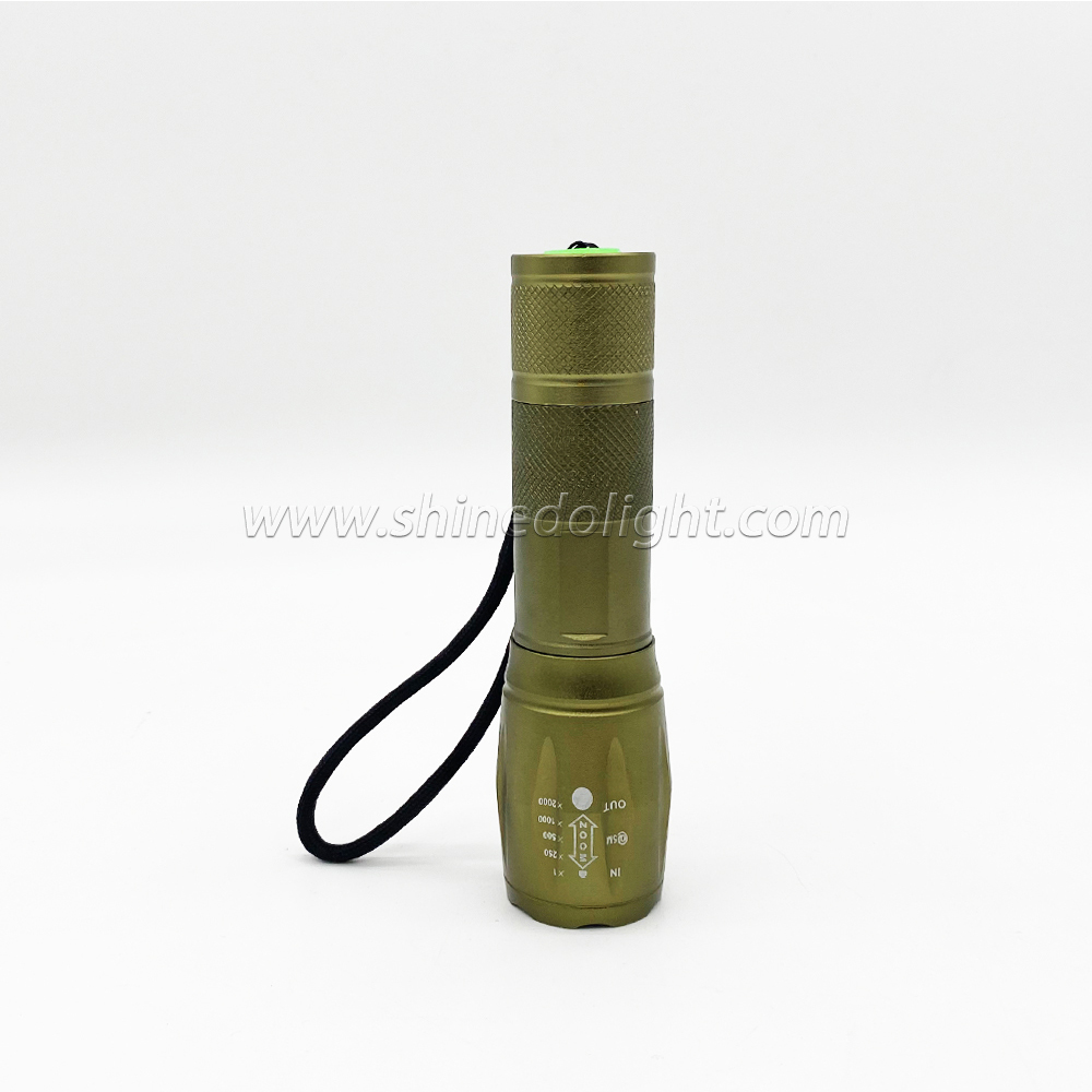 Army Green Olive Torch Light Outdoor 1000 LumenTorch Light Waterproof LED Tactical Self Defensive Flashlight 