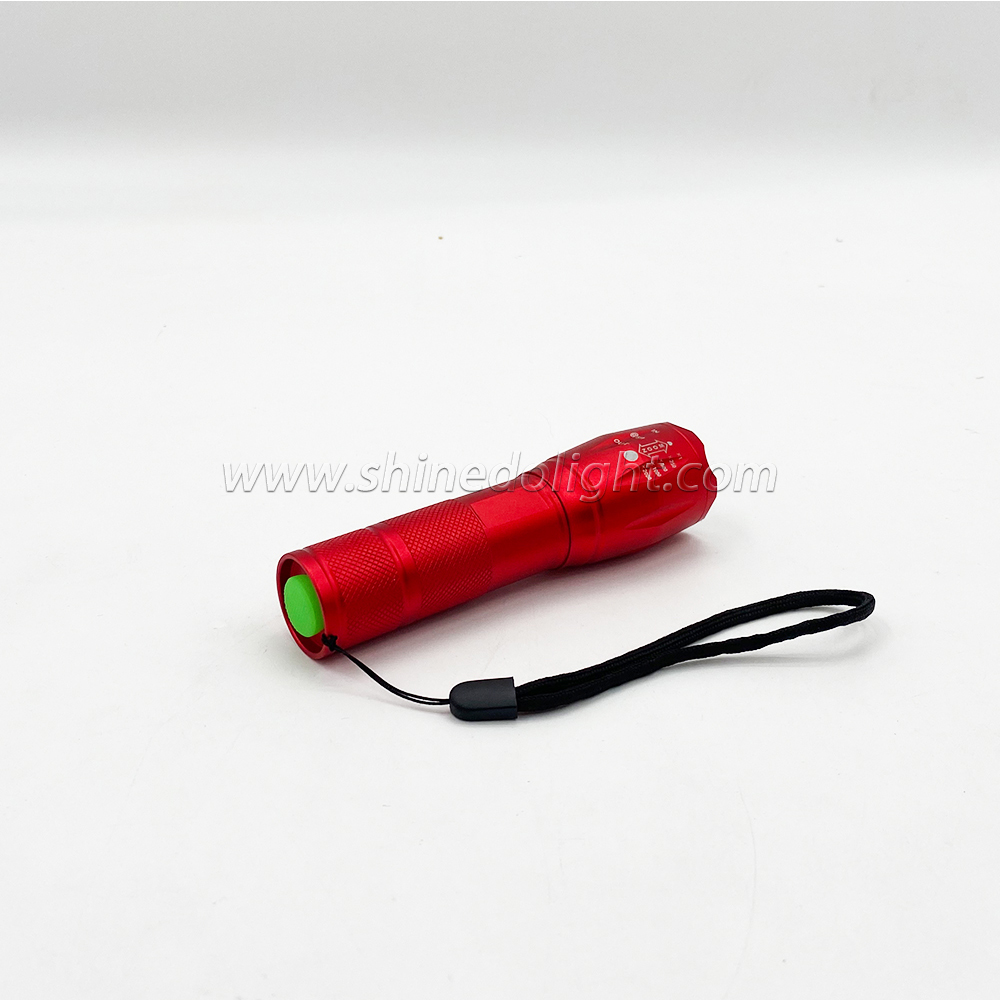 Ruby Red Torch Light Outdoor 1000 LumenTorch Light Waterproof LED Tactical Self Defensive Flashlight 